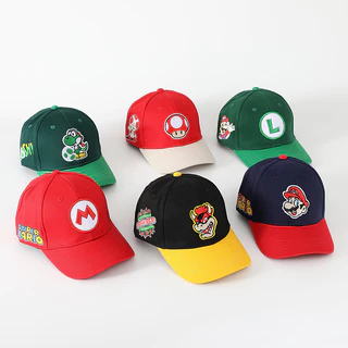 Phong Cách Mới Super Mario Hoạt Hình Mario Brothers Thêu Trẻ Em Chống Nắng Mũ Đạt Đỉnh Mũ Bóng Chày