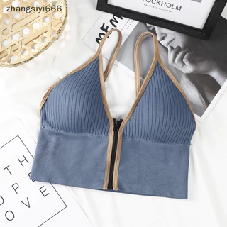 Tốt Gợi Cảm Liền Mạch Áo Ngực Dành Cho Nữ Đệm U Backless Bralette Ngủ Top Camis Cotton Không Dây Thể Dục Dây Kéo Áo Ngực Đồ Lót Cũng