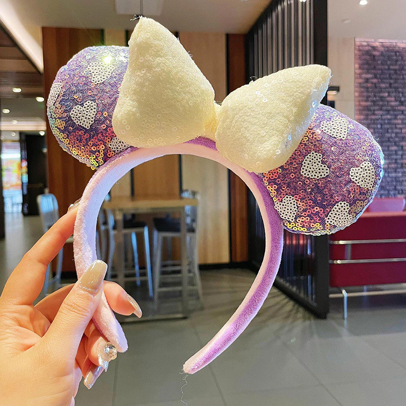 Dễ Thương Ngọt Ngào Chuyển Nơ Cầu Vồng Đầu Công Viên Giải Trí Mickey Minnie Tươi Phụ Kiện Tóc Nữ