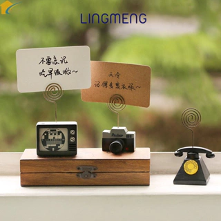 Lingmeng Ảnh máy ảnh cổ điển trên giá đỡ thẻ / bàn trang trí