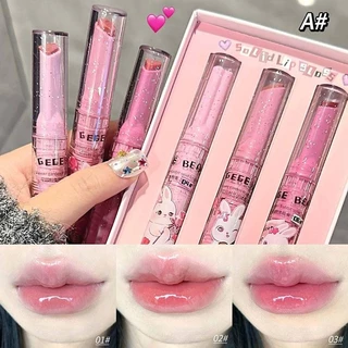 Gege Bear Solid Lipstick Water Gloss Mirror Dưỡng ẩm và dưỡng ẩm Slim Shining Lip Glaze

