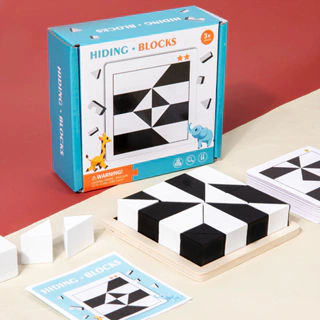 Ẩn Khối Hình Học Xếp Hình Bằng Gỗ 3D Ghép Hình Trẻ Em Logic Huấn Luyện Tư Duy Montessori Đồ Chơi Giáo Dục