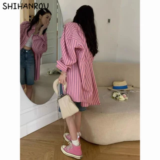 SHIHANROU Áo Sơ Mi áo sơ mi nữ áo kiểu hàn quốc trendy Tinh tế phong cách ins WCS23C0L2A 17Z240425