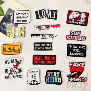 1Pc ❀ KUSO Funny Art：Fake Friends Iron-on Patches ❀ DIY Embroidery Iron on Sew on Badges Patch