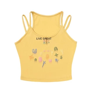 Áo hai dây nữ gợi cảm Cô gái dễ thương Áo crop Top mùa hè