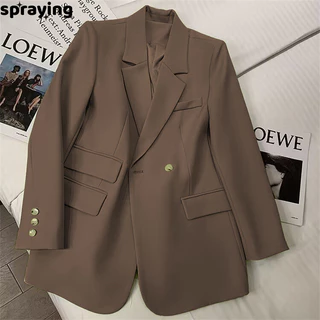 spraying áo nữ blazer áo vest nữ   New Style Độc đáo cổ xưa chic WXW2451QKQ 22Z240528