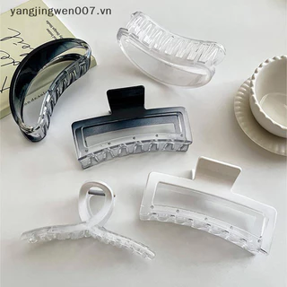 Yangwen Vuốt tóc Acrylic màu Gradient đơn giản Kẹp tóc trong suốt Kẹp tóc rỗng Kẹp tắm Mũ chống trượt Trang sức thời trang Mũ nón đi lại hàng ngày.