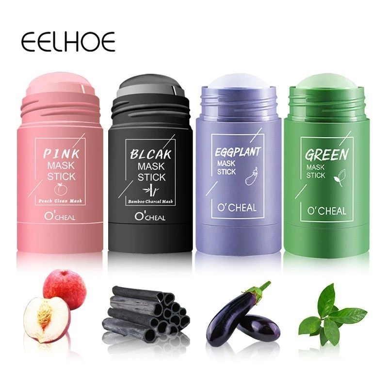 EELHOE Mặt nạ đất sét Stick Solid Mask Stick Trà xanh Cà tím Than tre Đào làm sạch sâu lỗ chân lông Mặt nạ bùn Dưỡng ẩm và dưỡng ẩm