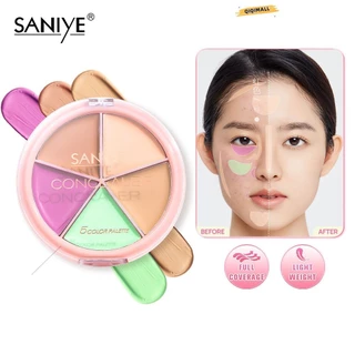 SANIYE 5 Color Corrector Concealer Palette Che Phủ Cao Nhiều Màu Nhưng Không Bị Vón Cục Trang điểm Mặt Lâu Trôi Naturale Green Concealer [qiqimall]