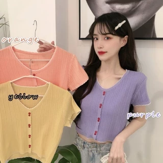 Áo sơ mi dệt kim ngắn tay cổ 2v phong cách mới mùa hè dáng rộng phiên bản Hàn Quốc Slim-Fit