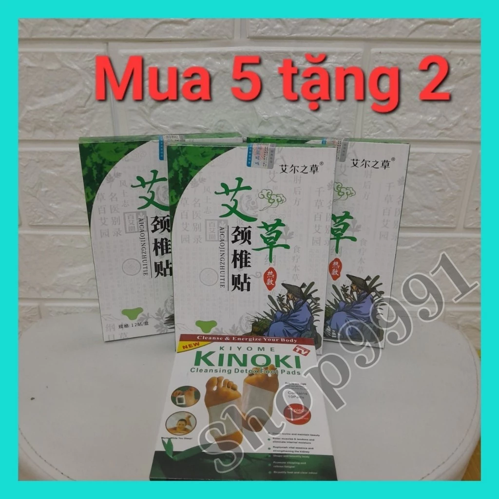 [Mua 5-Tặng 2] Miếng Dán Thải Độc Vai Gáy Ngải Cứu Hộp 12 Miếng Giúp Ngủ Ngon Giảm Nhức Mỏi Vai Gáy