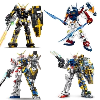 Nam Mecha Đồ trang trí Khối xây dựng bán cơ khí Yuanzu Lắp ráp tương thích Lego Unicorn Robot Educ