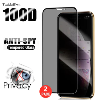 Toxicla18 2 miếng bảo vệ màn hình kính cường lực chống gián điệp 100d cho iphone 11 12 13 14 pro max xs max xr x se 2020 6s 7 8 6 plus 12 13 mini