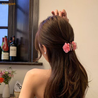 Siyuyan Nữ Sa Camellia Hoa Vuốt Tóc Kẹp Đuôi Ngựa Giá Đỡ Barrettes Hoa Lãng Mạn Kẹp Tóc Nữ Cố Định Tóc Dụng Cụ Tạo Kiểu Cho Nữ Bé Gái Phụ Kiện Tóc Cho Đám Cưới VN