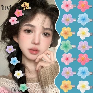 1 / 2 / 5 Kẹp Tóc Hoa Trứng Chuyển Màu Đáng Yêu - Nữ Bé Gái Plumeria Hoa Kẹp Tóc - Sweet Side Bangs Trang Trí Phụ Kiện Tóc