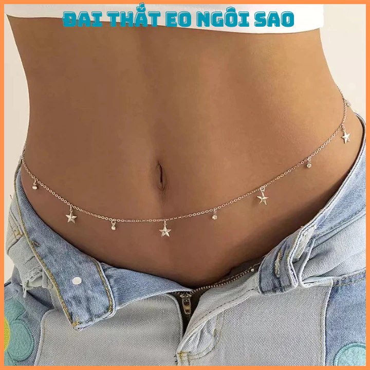 Chain thắt eo trang trí hình sao  khi mặc đồ bơi , croptop làm nổi bật vòng eo sexy Oll368