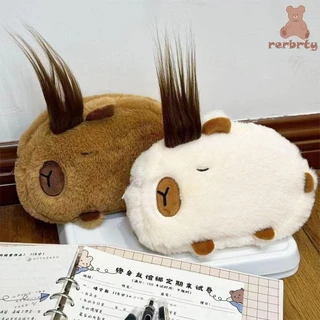 Túi đựng văn phòng phẩm RERBRTY Capybara, Túi đựng bút chì Capybara tóc Afro, Túi đựng búp bê động vật mới lạ Kawaii Hộp đựng bút sang trọng Văn phòng