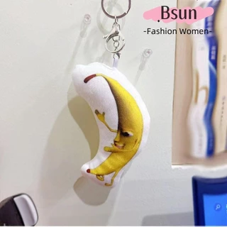 Bsuns Silly Big Banana Bag Mặt dây chuyền, Búp bê chuối ngộ nghĩnh Big Banana Voice Móc khóa, Quà tặng với âm nhạc Đồ chơi ngộ nghĩnh