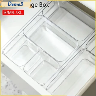 Demo3 1Pc S / M / L / XL Trong Suốt Để Bàn Sắp Xếp Lưu Trữ Bàn Ngăn Kéo Nhựa Hình Chữ Nhật Trang Điểm Hộp Đựng Trang Sức Bền Đẹp