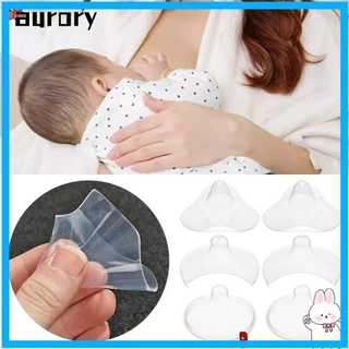 Aurory 2Box Núm Vú Bảo Vệ Silicon Cho Con Bú Đồ Dùng Cho Bé Núm Vú Lá Chắn