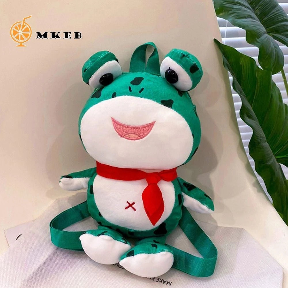 Túi đeo vai động vật MKEB, Ba lô ếch động vật hoạt hình, Túi đeo vai Kawaii Túi búp bê nhồi bông dung tích lớn Trẻ em / Nữ