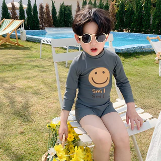 [Duo Leimi] Hàng có sẵn Mùa hè Phong cách mới Đồ bơi chống nắng hoạt hình thời trang Phiên bản Hàn Quốc Thời trang bé trai Đồ bơi thông thường khô nhanh Đồ bơi bé trai Đồ bơi chống nắng cho bé trai
