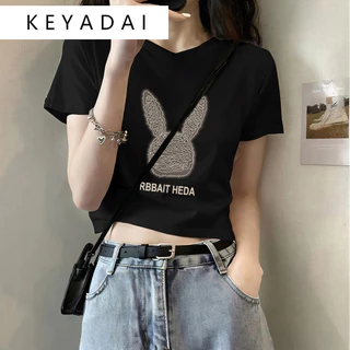 KEYADAI áo phông áo thun nữ croptop baby tee Trendy Popular hàn quốc Fashion WTX245107A 21Z240521