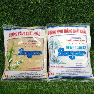 [đường đủ 1Kg] Đường tinh khiết 1kg xuất khẩu đường kính trắng, đường vàng