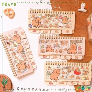 Teavn Sổ lưu niệm, Sổ lưu niệm Capybara cầm tay Mini, Quà tặng văn phòng phẩm Kawaii Sách cuộn di động dễ thương dành cho trẻ em