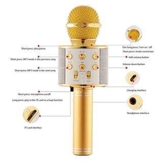 Mic Hát Karaoke Cầm Tay Không Dây - Micro Karaoke Bluetooth Bảo Hành 12 Tháng
