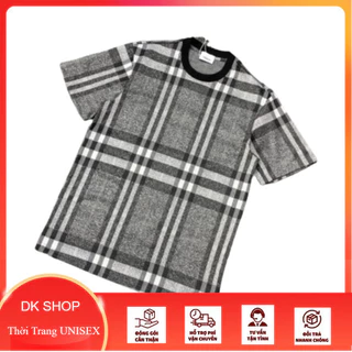 Áo Thun Kẻ Xám Tiêu 💖 Áo Phông Cotton Dày Dặn Dáng Rộng Nam Nữ DK303