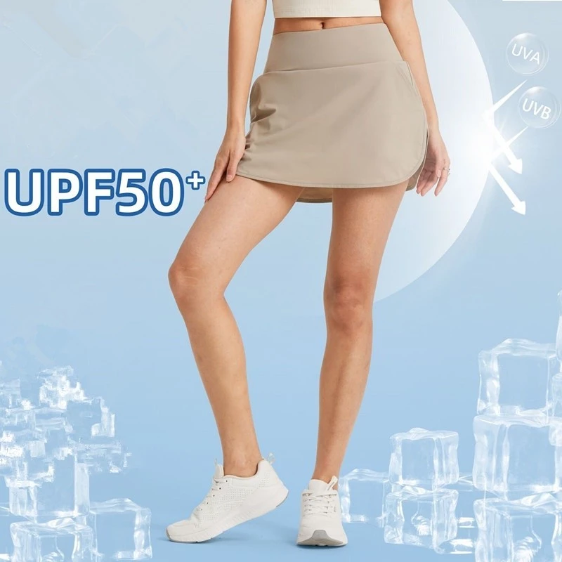 Váy thể thao Upf 50 + 2 lớp có quần short bên trong và túi