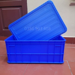 Thùng nhựa 25S sóng bít kích thước 61*42*25cm có nắp đậy cá trồng rau đựng dụng cụ linh kiện