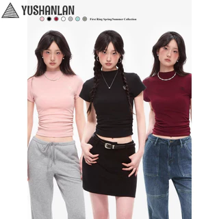 YUSHANLAN áo phông áo thun nữ croptop baby tee Thời trang Thể thao xu hướng Minimalist WCS2440V0C 16Z240419