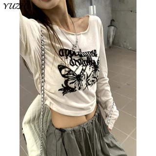 YUZHI áo phông áo thun nữ croptop baby tee xu hướng Phong cách Casual Stylish A29J2B5 19Z240507