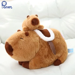 Planet Explosive Capibala sáng tạo capybara búp bê sang trọng với yên ngựa màu tím được chỉ định lên bờ gửi học sinh những món quà nhỏ xấu xí