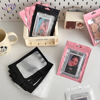 {Maysuper} 10 Chiếc Thẻ Photocard Túi Bảo Quản Màu Mờ Trong Suốt Túi Ziplock Quà Tặng Bao Bì Túi Miếng Dán Túi Bao Bì Tay Thẻ {VN}