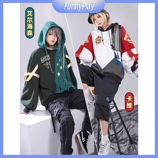 Anime Mới Genshin Tác Động Alhaitham Kaveh Áo Hoodie Mihoyo Nhật Bản Nam Thời Trang Nữ Rời Cosplay 3D In Áo Len Unisex Áo Dài Tay Thường Ngày