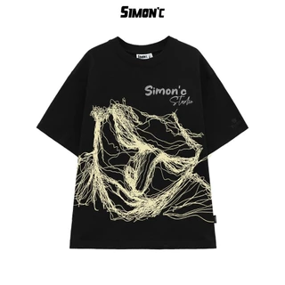 【COD】 Áo Thun Simon'c Face Line - Đen Cotton  Nam Nữ Unisex Tay Lỡ Oversize Local Brand Cổ tròn