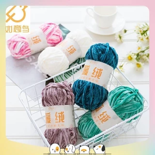 Len nhung chenille 6mm đan móc khăn, chăn, áo, thú bông, siêu mềm mịn, không rụng lông, ấm áp 100g nội địa Trung (21-37)