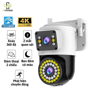 Camera Yoosee Wifi 2 Mắt Ngoài Trời Không Dây 4.0mpx Xoay 360 Độ, Ban Đêm Có Màu, Đàm Thoại