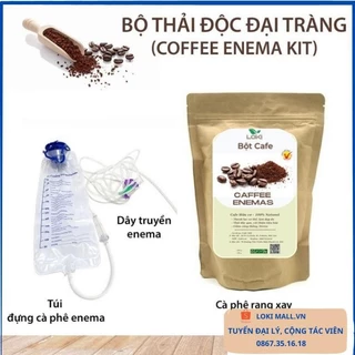 Bộ Combo túi thải độc đại tràng - bột coffee enema Loki , thụt tháo đại tràng,  cà phê organic - Lokimall.vn