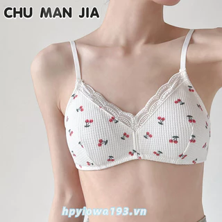 Chu MAN JIA Áo ngực đẩy lên ngọt ngào Nhật Bản dành cho nữ, mỏng, không dây, co giãn, thoải mái và thân thiện với da