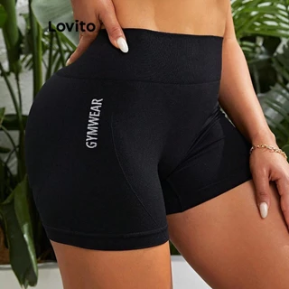 Quần Legging Thể Thao Lovito Họa Tiết Trơn Đơn Giản Cho Nữ LNL52166