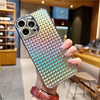 Mới có Logo Laser Auroral Mạ Điện AG Nano Ốp lưng IPhone 15 14 12 13 11 Pro Max 15plus Pha Lê Bảo Vệ Ống Kính Kính Toàn Diện Vỏ Cứng Mờ