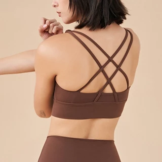 [Yogaheal] Áo ngực thể thao gợi cảm Cross Beauty Back Tập hợp chống sốc Yoga Chạy bộ