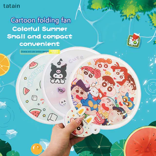 Tatain Sáng Tạo Thời Trang Có Thể Gập Lại Quạt Cầm Tay Di Động Dễ Thương Mini Bỏ Túi Quạt Mùa Hè Cầm Tay Gấp Hoạt Hình Tròn Quạt Nhỏ Quà Tặng VN