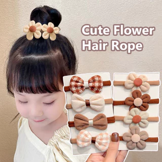 4 Cái / bộ Hoa Đáng Yêu Nơ Tóc Dây Ngọt Ngào Trẻ Em Scrunchies Đuôi Ngựa Giá Đỡ Băng Đô Quấn Tóc Công Chúa Phụ Kiện Tóc