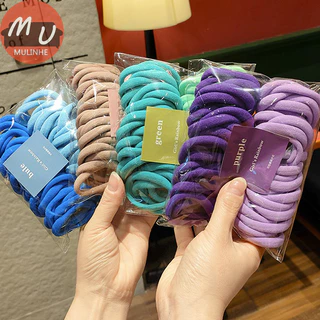 Mulinhe 50 / bộ Nữ Bé Gái 4CM 2CM Dây Buộc Tóc Co Giãn Nylon Nhiều Màu Sắc Đuôi Ngựa Giá Đỡ vn