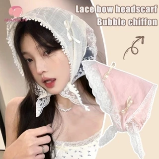 1 Chiếc Phong Cách Hàn Quốc Thời Trang Nơ Ren Bandana Cho Nữ Cô Gái Đơn Giản Ngọt Nơ Tam Giác Tóc Khăn Phụ Kiện Tóc